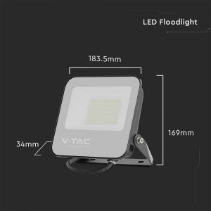 Naświetlacz V-TAC Projektor LED V-TAC 50W 185Lm/W Czarny VT-4456 6500K 9250lm 3