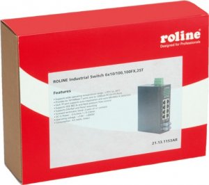 Switch Roline Przełącznik przemysłowy ROLINE, 6x RJ-45, 2x ST, niezarządzalny 1