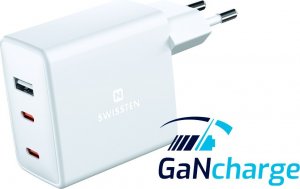 Ładowarka Swissten Swissten GaN 2x USB C + USB 70 W Power Delivery Biała 2