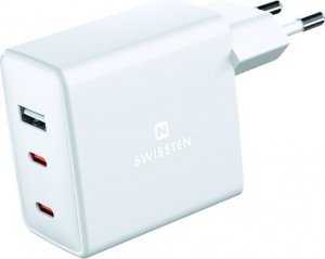 Ładowarka Swissten Swissten GaN 2x USB C + USB 70 W Power Delivery Biała 3