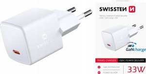 Ładowarka Swissten Swissten GaN USB-C 33W biała 2