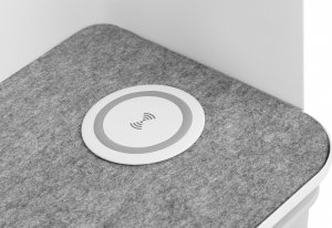 Digitus DIGITUS Organizer na biurko z ładowarką Qi filc biało szary 8