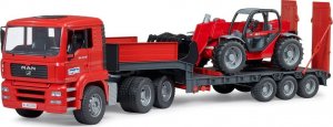 Bruder Man TGA z naczepą niskopodłogową i ładowarką teleskopową Manitou (MLT 633 02774) 12