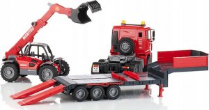 Bruder Man TGA z naczepą niskopodłogową i ładowarką teleskopową Manitou (MLT 633 02774) 13