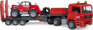 Bruder Man TGA z naczepą niskopodłogową i ładowarką teleskopową Manitou (MLT 633 02774) 10