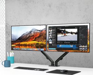 Maclean Uchwyt biurkowy na 2 monitory 13" - 27" (MC-861N) 2