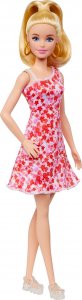 Lalka Barbie Mattel Fashionistas w różowo-czerwonej, kwiecistej sukience (FBR37/HJT02) 1