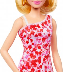 Lalka Barbie Mattel Fashionistas w różowo-czerwonej, kwiecistej sukience (FBR37/HJT02) 3