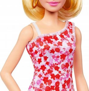 Lalka Barbie Mattel Fashionistas w różowo-czerwonej, kwiecistej sukience (FBR37/HJT02) 5