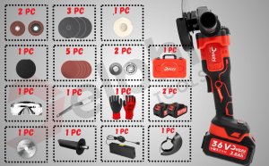 Szlifierka Delphi Tools SZLIFIERKA KĄTOWA AKUMULATOROWA BEZSZCZOTKOWA GUMÓWKA KĄTÓWKA 2x AKU 7