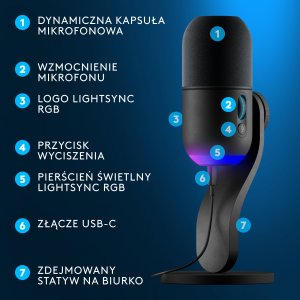 Mikrofon Logitech G Yeti GX czarny (988-000569) 6