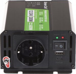 Przetwornica Green Cell Przetwornica PowerInverter DUO 12V/24V 300/600W modyfikowana sinusoida 12