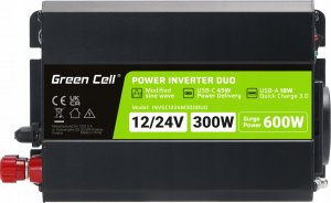 Przetwornica Green Cell Przetwornica PowerInverter DUO 12V/24V 300/600W modyfikowana sinusoida 4