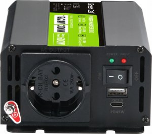 Przetwornica Green Cell Przetwornica PowerInverter DUO 12V/24V 300/600W modyfikowana sinusoida 9