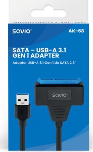 Savio Adapter USB-C 3.1 Gen 1 (M) - SATA (F) do dysków 2.5 cala , AK-68 4