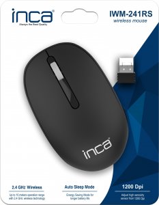 Mysz Inca INCA Maus IWM-241RS 1200 DPI,CANDY DESIGN 3D,Black, 2,4GHz 6