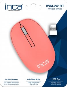 Mysz Inca INCA Maus IWM-241RT 1200 DPI,CANDY DESIGN 3D-Rosa, 2,4GHz 6