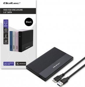 Kieszeń Qoltec Obudowa | Kieszeń na dysk SSD HDD 2.5 cala | SATA | USB 3.0 | Super speed 5Gb/s | 2TB | Czarna 6