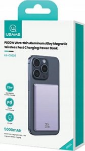 Powerbank Usams PowerBank indukcyjny 5000mAh MagSafe Fast Charging 20W Fiolet 2