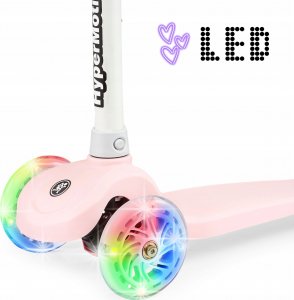Hulajnoga HyperMotion Hulajnoga trójkołowa balansowa TRINGO 3-8 lat - różowa + świecące koła LED 4