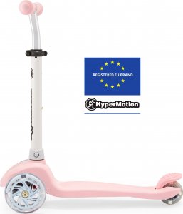 Hulajnoga HyperMotion Hulajnoga trójkołowa balansowa TRINGO 3-8 lat - różowa + świecące koła LED 7