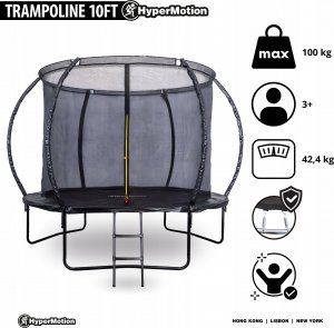 Trampolina ogrodowa HyperMotion XL z siatką wewnętrzną 10 FT 305 cm 4