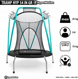 Trampolina ogrodowa HyperMotion HYP 54 IN GR z siatką wewnętrzną 4.5 FT 153 cm 6