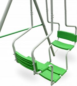 HyperMotion Ogrodowy plac zabaw XXL 6 osobowy zestaw huśtawek dla dzieci kolor zielony 7