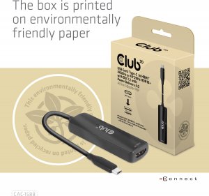 Club 3D Club3D Adaptér USB-C na HDMI 8K60Hz/4K120Hz, Active Adapter M/F, PD 3.0, HDR10+ a DSC 1.2 11