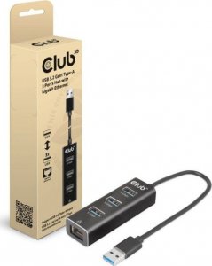 Club 3D Club3D Rozbočovač, USB-A 3.2 Gen1 na 3x USB 3.1, Gigabit Ethernet 1