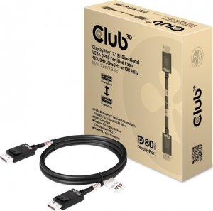 Club 3D Club3D Kabel DisplayPort 2.1 na DisplayPort 2.1 4K120Hz/8K60Hz HDR (M/M), 1.2m, černá 2