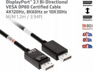 Club 3D Club3D Kabel DisplayPort 2.1 na DisplayPort 2.1 4K120Hz/8K60Hz HDR (M/M), 1.2m, černá 4