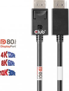 Club 3D Club3D Kabel DisplayPort 2.1 na DisplayPort 2.1 4K120Hz/8K60Hz HDR (M/M), 1.2m, černá 8