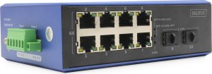Switch Digitus DIGITUS Industrial 8+2 -Port Gigabit Ethernet PoE Switch 8 Port GE PoE RJ45 2 GE SFP Port 1