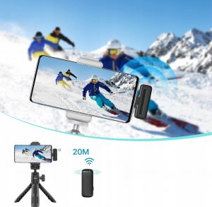 Mikrofon Ulanzi Mikrofon Bezprzewodowy 20m Krawatowy USB USB-C TYPE-C na Telefon J11 / 3134 8