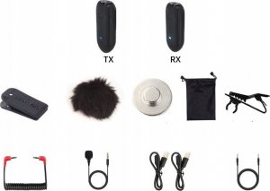 Mikrofon LensGo Mikrofon Krawatowy Bezprzewodowy 3,5mm Zasięg 80m + Uchwyt Ręczny LENSGO / 318C 3