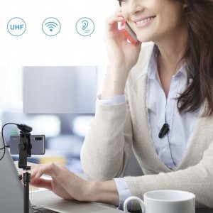 Mikrofon LensGo Mikrofon Krawatowy Bezprzewodowy 3,5mm Zasięg 80m + Uchwyt Ręczny LENSGO / 318C 10