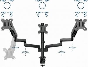 Gembird Uchwyt na 3 monitory 17" - 27" MA-DA3-01 (MA-DA3-01) 5