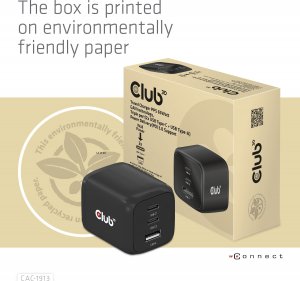 Club 3D Club3D cestovní nabíječka 65W GAN technologie, 3 porty (2xUSB-C + USB-A), PPS, Power Delivery(PD) 3.0 Support 13