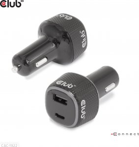 Ładowarka Club 3D Club3D Auto nabíječka pro Notebooky 63W, 2 porty (USB-A + USB-C) 8