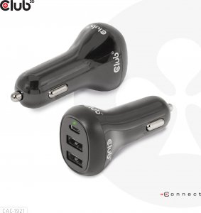 Ładowarka Club 3D Club3D Auto nabíječka pro Notebooky 36W, 3 porty (2xUSB-A + USB-C) 7