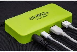 EXD Sulankstomas saulės įkroviklis 120W, 2xUSB, QC3.0, su adapteriais 4