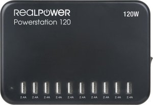 Ładowarka Realpower RealPower Power Station 120 Smartfon, Tablet Czarny Prąd przemienny Wewnętrzna 1