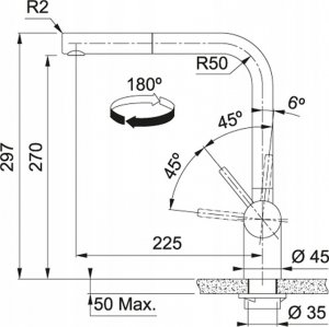 Bateria umywalkowa Franke TAP ARM ATLAS NEO PULL SIDE GOLD 3