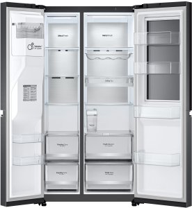 Lodówka LG InstaView ™ ThinQ™ GSXV91MCAE American Fridge Freezer Freestanding American door Black LED Touch LED 2