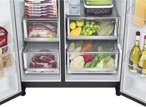 Lodówka LG InstaView ™ ThinQ™ GSXV91MCAE American Fridge Freezer Freestanding American door Black LED Touch LED 5