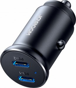 Ładowarka Joyroom Mini ładowarka samochodowa do gniazda zapalniczki 30W 2x USB-C metalowa czarna Mini ładowarka samochodowa do gniazda zapalniczki 30W 2x USB-C metalowa czarna 4