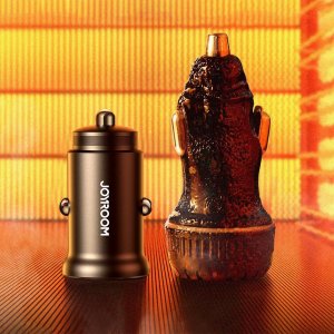 Ładowarka Joyroom Mini ładowarka samochodowa do gniazda zapalniczki 30W 2x USB-C metalowa czarna Mini ładowarka samochodowa do gniazda zapalniczki 30W 2x USB-C metalowa czarna 9