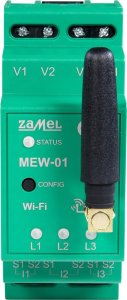 Monitor Zamel Monitor energii elektrycznej Zamel SPL10000031 wi-fi 3F+N z anteną zewnętrzną 100A mew-01/ant zielony 4