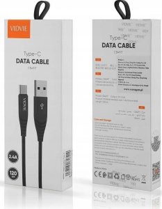 Kabel USB Vidvie USB-A - USB-C 2 m Czarny (KABEL DO ŁADOWANIA SZYBKIE ŁADOWANIE USB C) 7